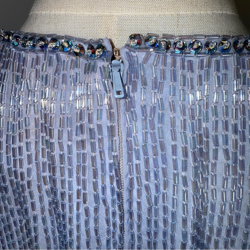 RARE VINTAGE 1960s VICTORIA ROYAL LTD.  silk organza beaded evening GOWN - Picture 8 of 16